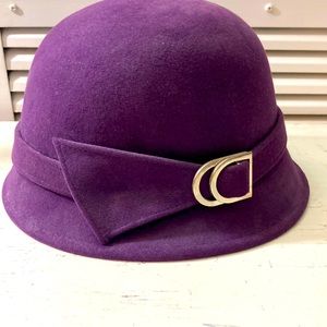 Rich purple wool hat with silver buckle